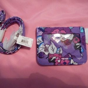 NEW VERA BRADLEY Campus Double ID & Breakaway Lanyard ~ Enchanted Garden NWT